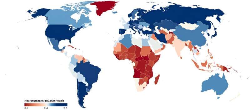 Count of neurosurgeon density reflects global unmet needs