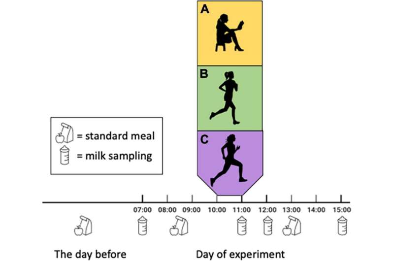 Breastfeeding mothers who exercise pass on a beneficial hormone adiponectin to their children 