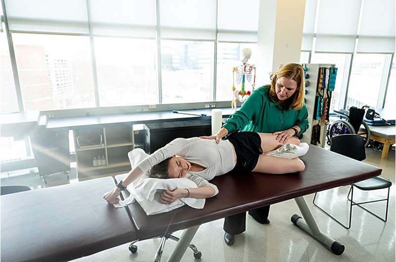 Foam rollers, exercise, stretching and myofascial release treatment restore strength and flexibility to fascia, the body’s connective tissue. Credit: Alyssa Stone/Northeastern University