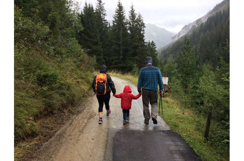 family walking