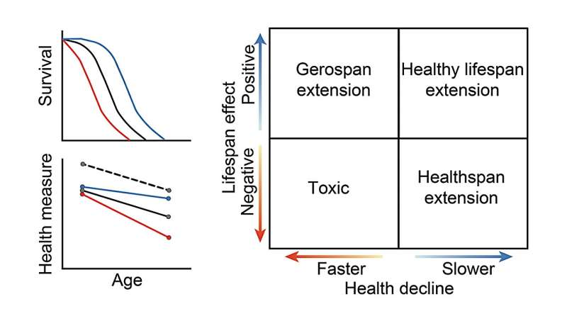 The coupling between healthspan and lifespan in Caenorhabditis depends on…