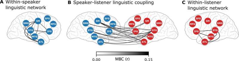 Brain activity associated with specific words is mirrored between speaker and listener during a conversation, data show