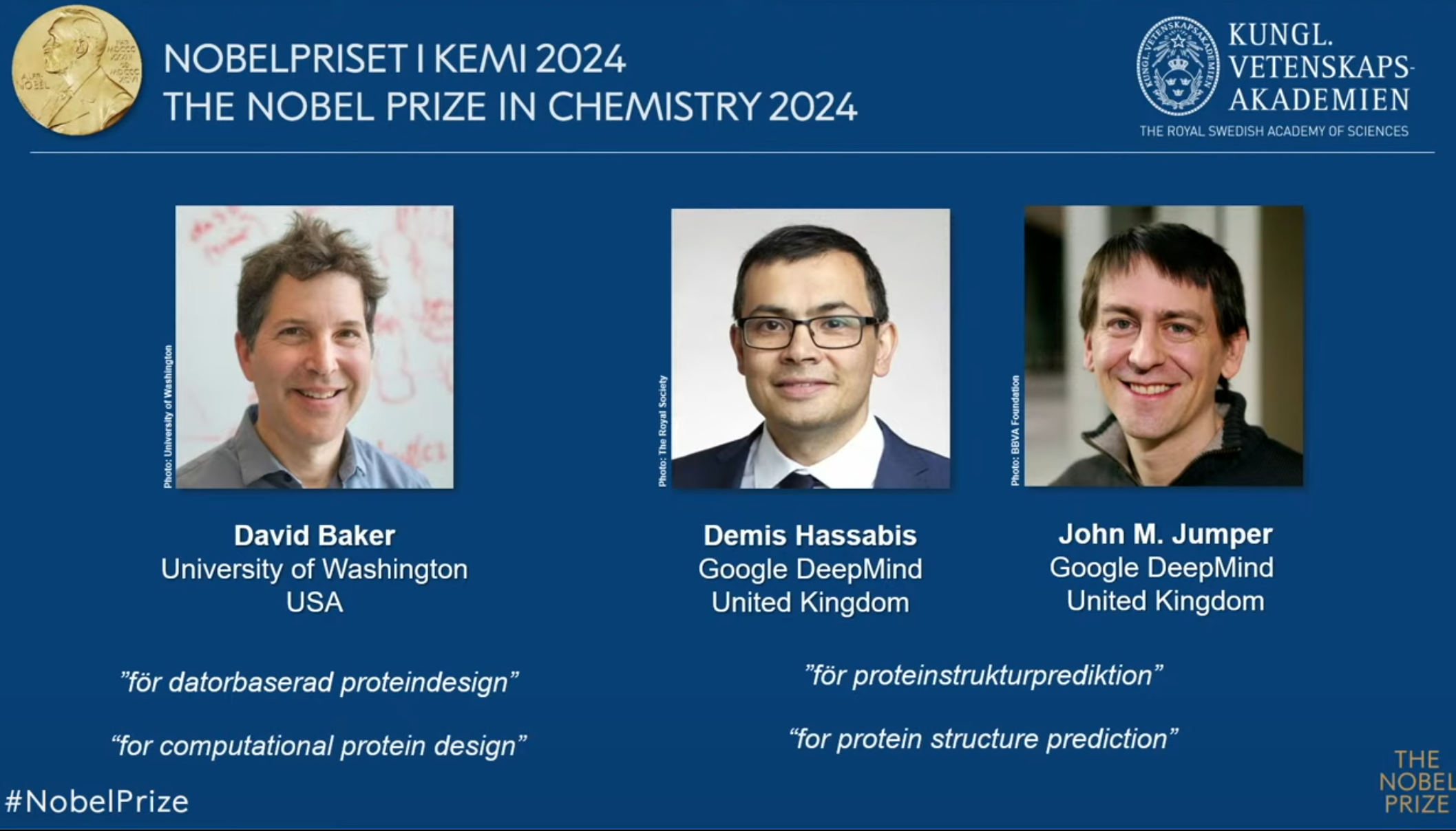 Announcement of the 2024 Nobel Prize in Chemistry