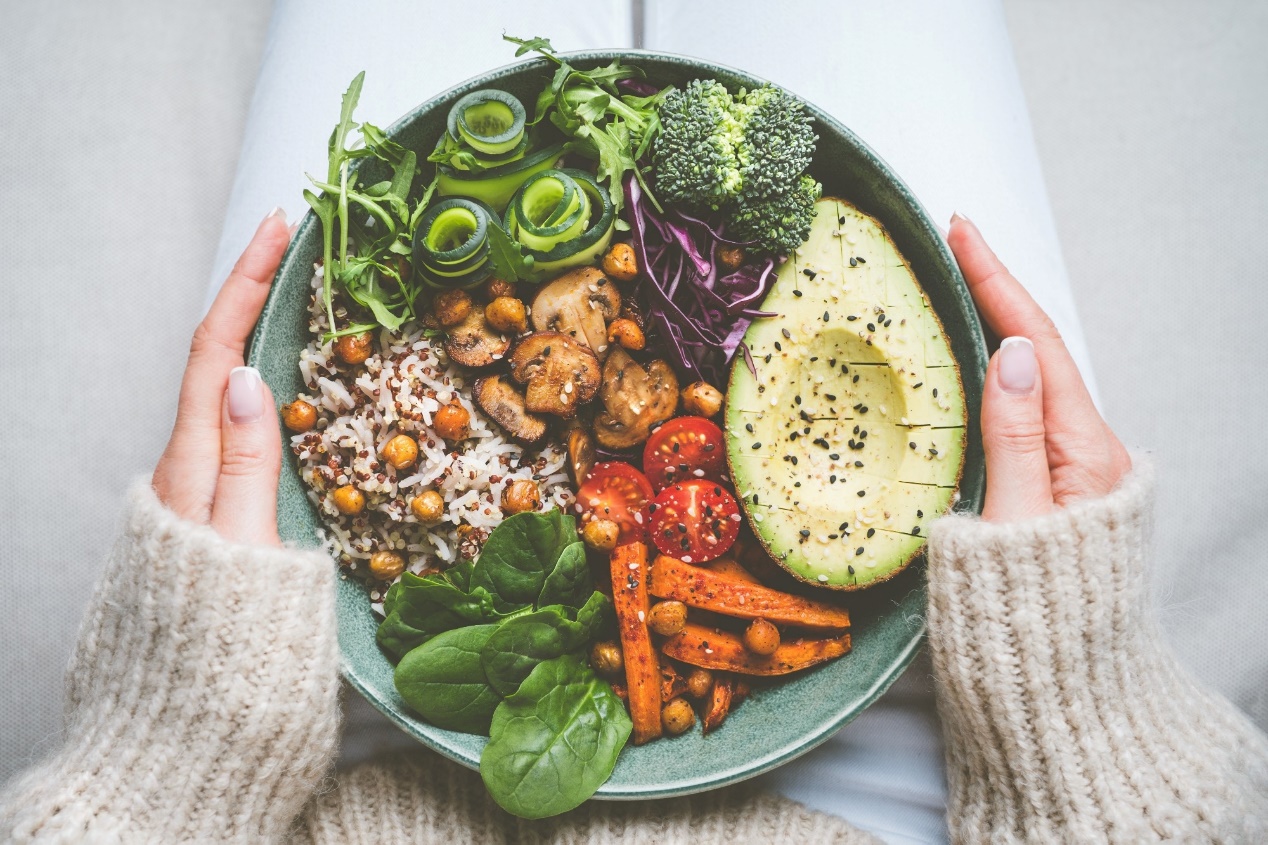 Bowl of healthy foods