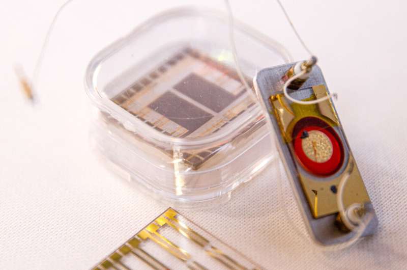 The Electronic Polymer Dosimeter for Radiotherapy, created by a team at Sandia National Laboratories. Credit: Spencer Toy