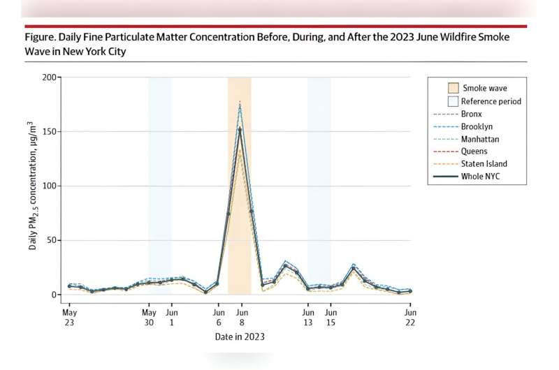 Canadian wildfire smoke associated with increased asthma cases in NYC