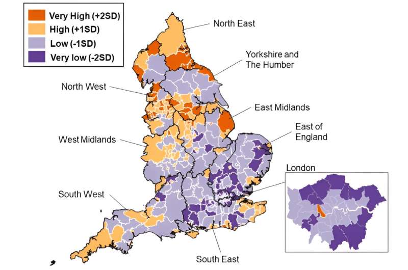 Living in the North of England increases risk of death from alcohol, drugs and suicide, shows study 