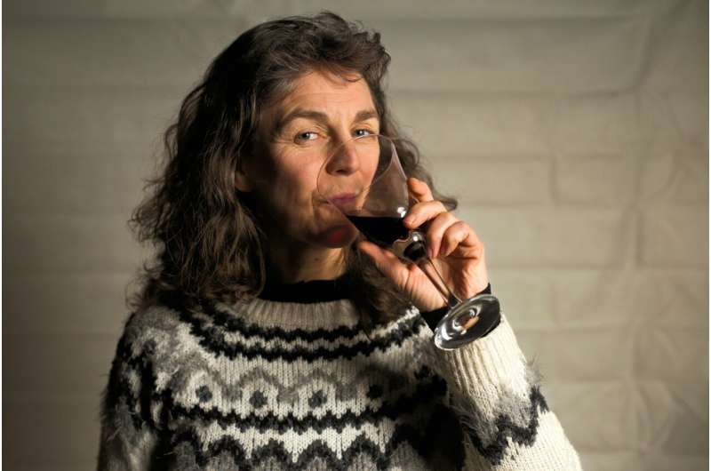 Woman drinking wine