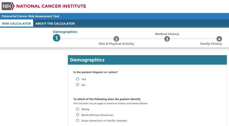 Research scientists evaluate online colorectal cancer risk calculators 