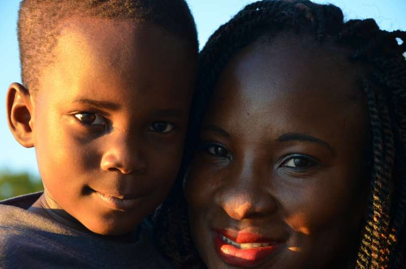 black mother and child