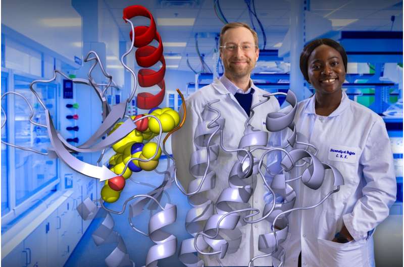 David Heppner, Jere Solo Assistant Professor of medicinal chemistry, and Blessing Ogboo, a Ph.D. student, are authors of a new study that proposes a streamlined approach to developing new cancer drugs. Credit: Douglas Levere/University at Buffalo