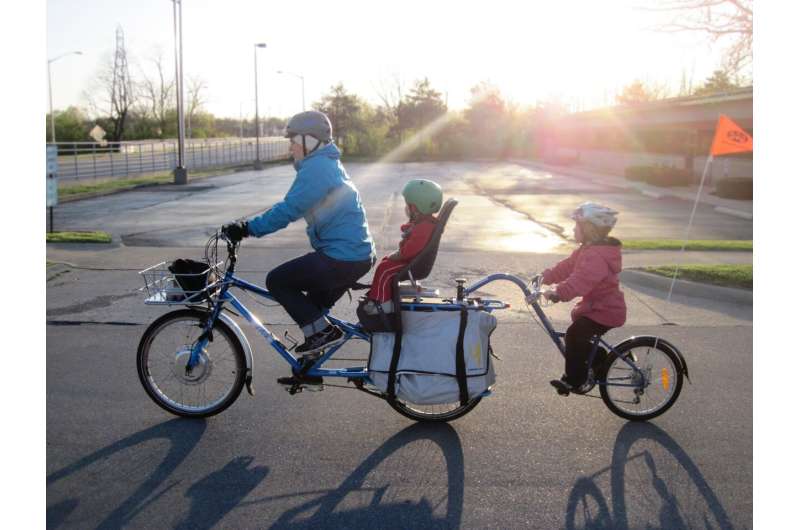 family on bikes